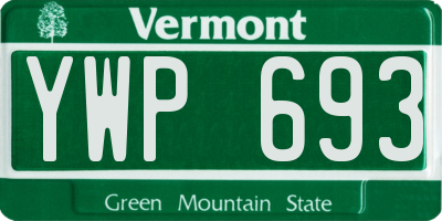 VT license plate YWP693
