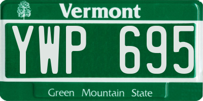 VT license plate YWP695