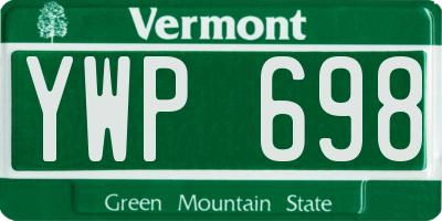 VT license plate YWP698