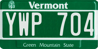 VT license plate YWP704