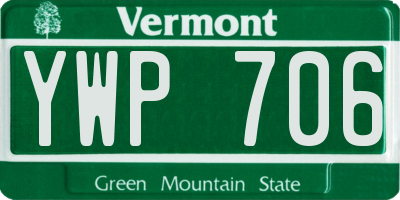 VT license plate YWP706