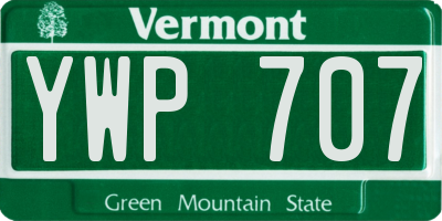 VT license plate YWP707