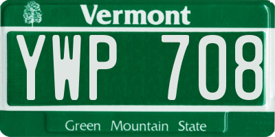 VT license plate YWP708