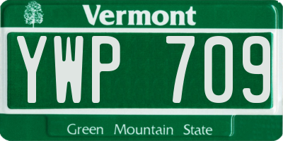 VT license plate YWP709