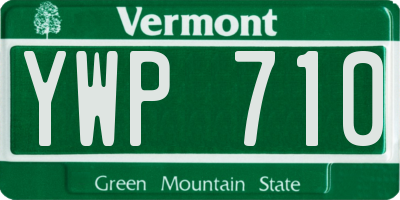VT license plate YWP710