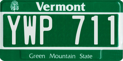VT license plate YWP711