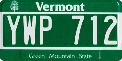 VT license plate YWP712