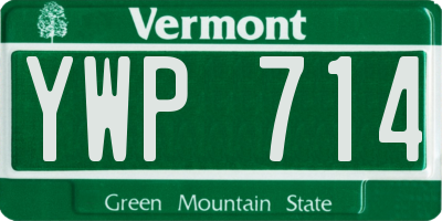 VT license plate YWP714