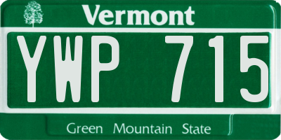 VT license plate YWP715