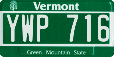 VT license plate YWP716