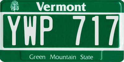 VT license plate YWP717