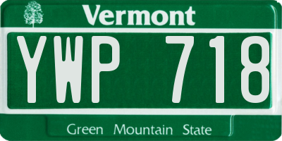 VT license plate YWP718