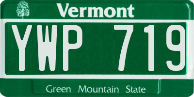 VT license plate YWP719