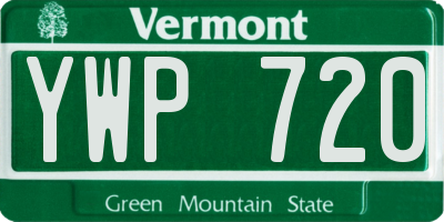 VT license plate YWP720