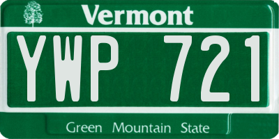 VT license plate YWP721