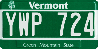 VT license plate YWP724
