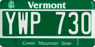 VT license plate YWP730
