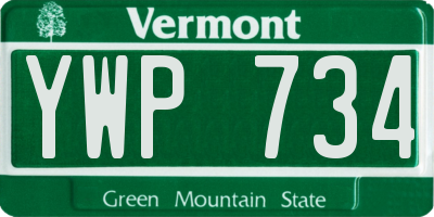 VT license plate YWP734