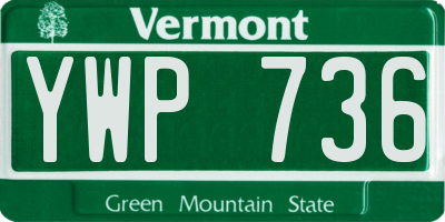 VT license plate YWP736