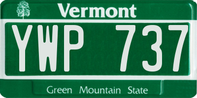 VT license plate YWP737
