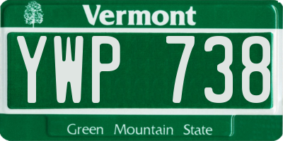 VT license plate YWP738