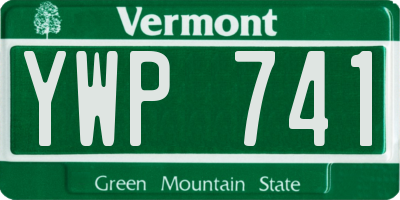 VT license plate YWP741