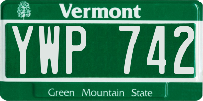 VT license plate YWP742