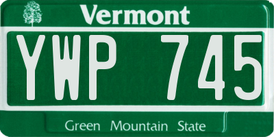 VT license plate YWP745