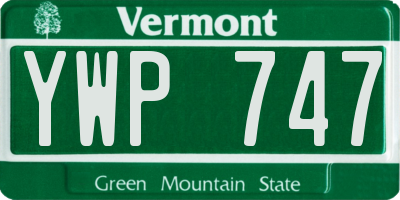 VT license plate YWP747