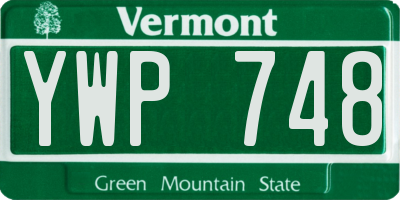 VT license plate YWP748