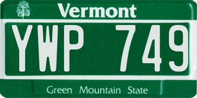 VT license plate YWP749