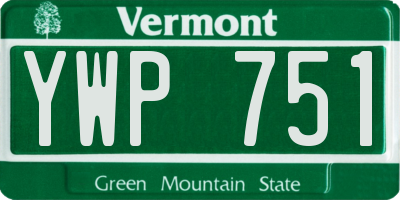 VT license plate YWP751