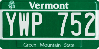 VT license plate YWP752