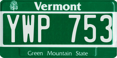 VT license plate YWP753