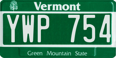 VT license plate YWP754