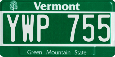 VT license plate YWP755