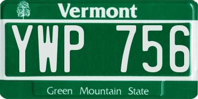 VT license plate YWP756