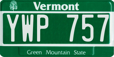 VT license plate YWP757