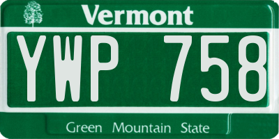 VT license plate YWP758