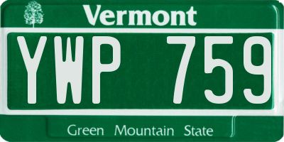 VT license plate YWP759