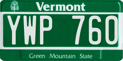 VT license plate YWP760