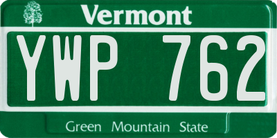 VT license plate YWP762