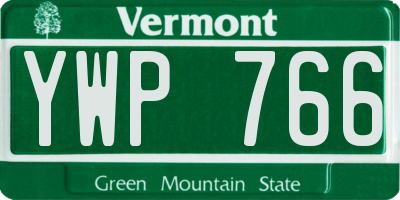 VT license plate YWP766
