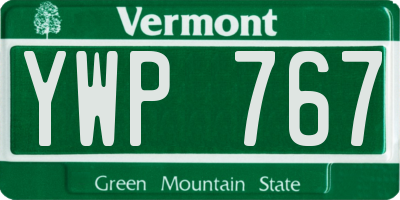 VT license plate YWP767