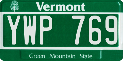 VT license plate YWP769