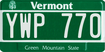 VT license plate YWP770