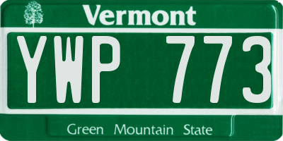 VT license plate YWP773