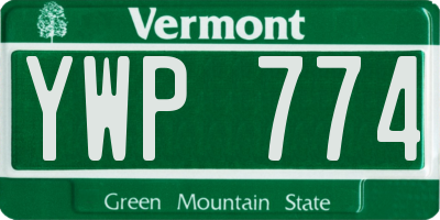 VT license plate YWP774
