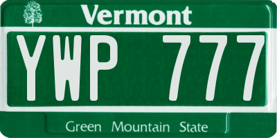 VT license plate YWP777