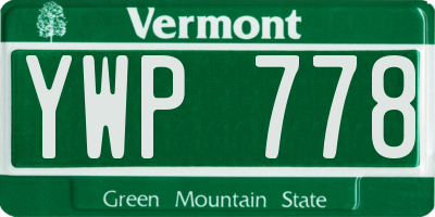 VT license plate YWP778